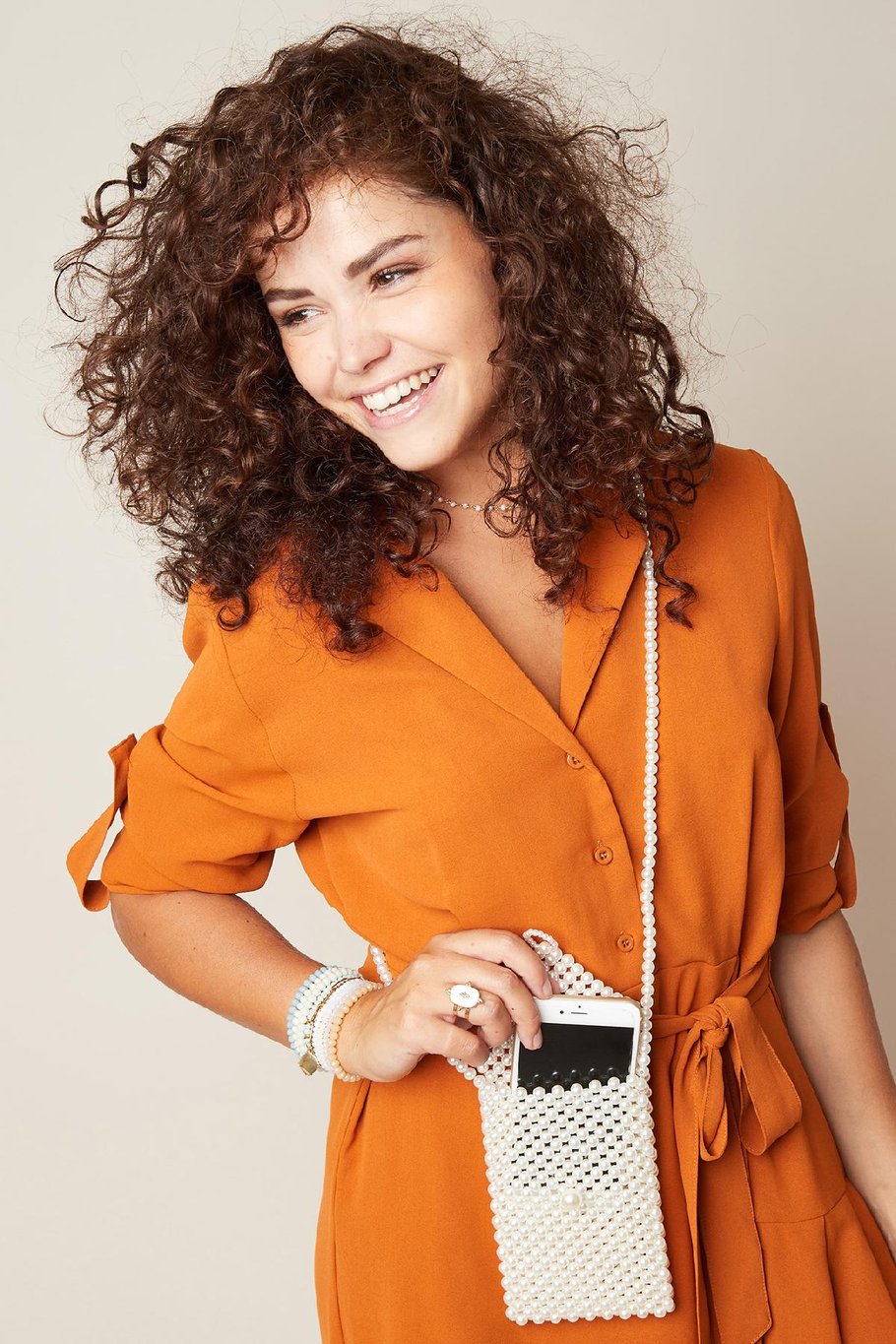 Sac Happy Pearls With Button Blanc cassé Plastique Image2
